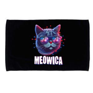 Funny 4th Of July Meowica Fireworks Cat Microfiber Hand Towel