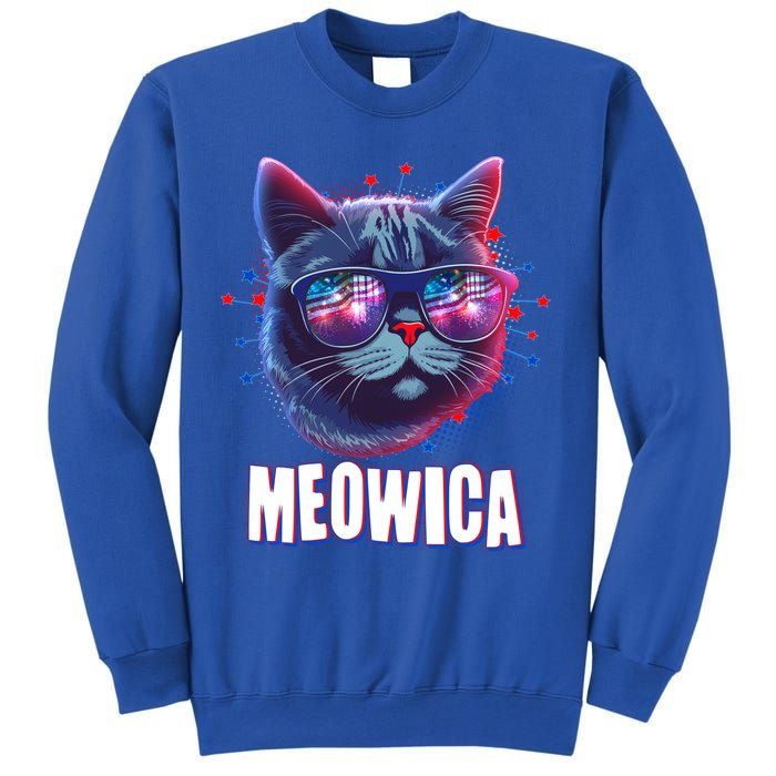 Funny 4th Of July Meowica Fireworks Cat Sweatshirt