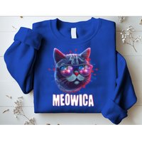 Funny 4th Of July Meowica Fireworks Cat Sweatshirt
