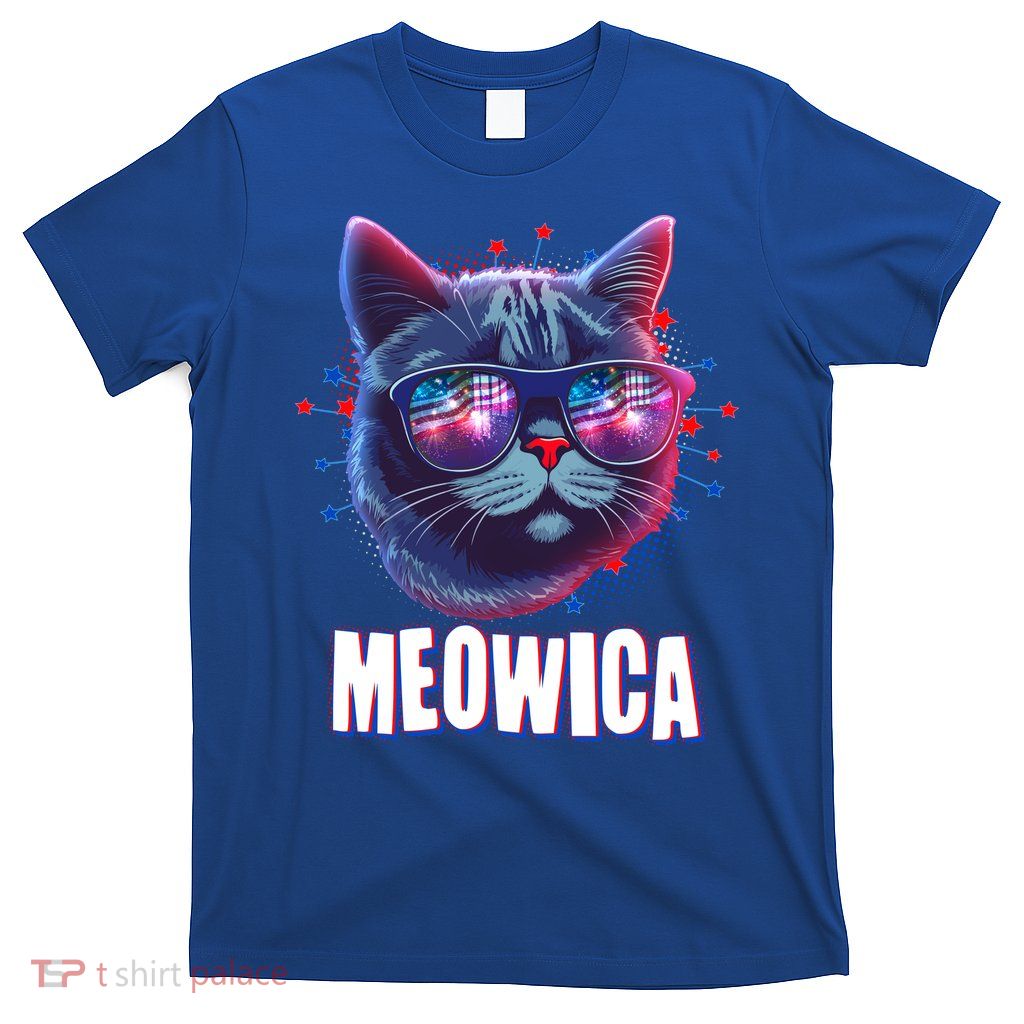 Funny 4th Of July Meowica Fireworks Cat T-Shirt