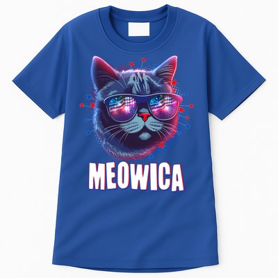 Funny 4th Of July Meowica Fireworks Cat Tall T-Shirt