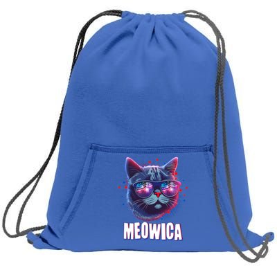 Funny 4th Of July Meowica Fireworks Cat Sweatshirt Cinch Pack Bag