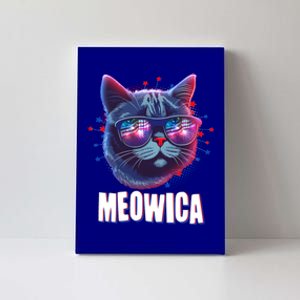 Funny 4th Of July Meowica Fireworks Cat Canvas