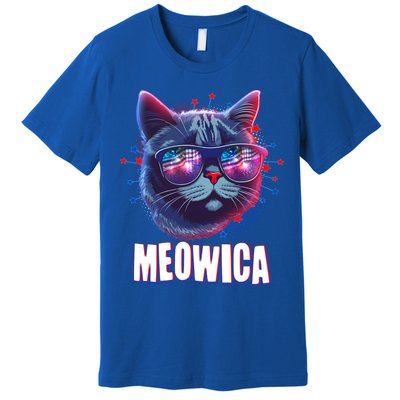 Funny 4th Of July Meowica Fireworks Cat Premium T-Shirt