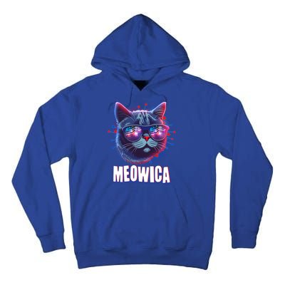 Funny 4th Of July Meowica Fireworks Cat Tall Hoodie