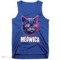 Funny 4th Of July Meowica Fireworks Cat Tank Top