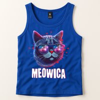 Funny 4th Of July Meowica Fireworks Cat Tank Top