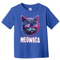 Funny 4th Of July Meowica Fireworks Cat Toddler T-Shirt