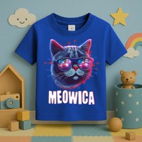 Funny 4th Of July Meowica Fireworks Cat Toddler T-Shirt