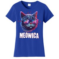 Funny 4th Of July Meowica Fireworks Cat Women's T-Shirt