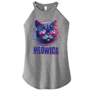 Funny 4th Of July Meowica Fireworks Cat Women's Perfect Tri Rocker Tank