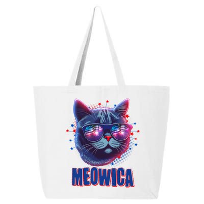 Funny 4th Of July Meowica Fireworks Cat 25L Jumbo Tote