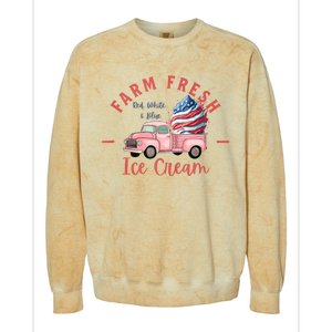 Fourth 4th Of July Matching Family Cute Farm Fresh Ice Cream Colorblast Crewneck Sweatshirt