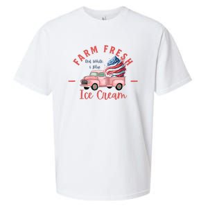 Fourth 4th Of July Matching Family Cute Farm Fresh Ice Cream Sueded Cloud Jersey T-Shirt