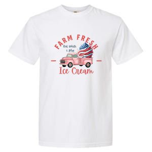 Fourth 4th Of July Matching Family Cute Farm Fresh Ice Cream Garment-Dyed Heavyweight T-Shirt