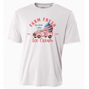 Fourth 4th Of July Matching Family Cute Farm Fresh Ice Cream Cooling Performance Crew T-Shirt