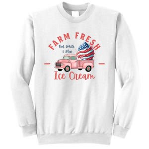 Fourth 4th Of July Matching Family Cute Farm Fresh Ice Cream Sweatshirt