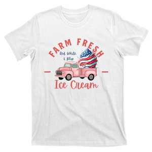 Fourth 4th Of July Matching Family Cute Farm Fresh Ice Cream T-Shirt