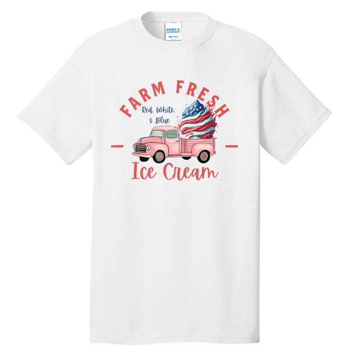 Fourth 4th Of July Matching Family Cute Farm Fresh Ice Cream Tall T-Shirt