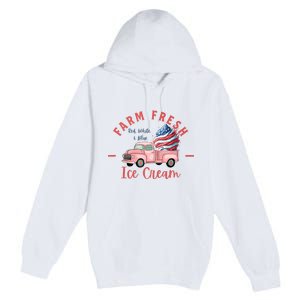 Fourth 4th Of July Matching Family Cute Farm Fresh Ice Cream Premium Pullover Hoodie