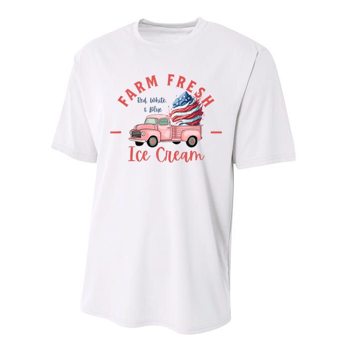 Fourth 4th Of July Matching Family Cute Farm Fresh Ice Cream Performance Sprint T-Shirt