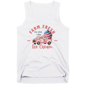 Fourth 4th Of July Matching Family Cute Farm Fresh Ice Cream Tank Top