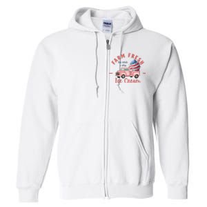 Fourth 4th Of July Matching Family Cute Farm Fresh Ice Cream Full Zip Hoodie