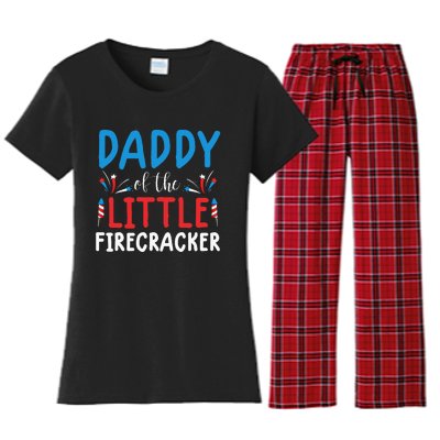 funny 4th of july for daddy little firecracker Women's Flannel Pajama Set