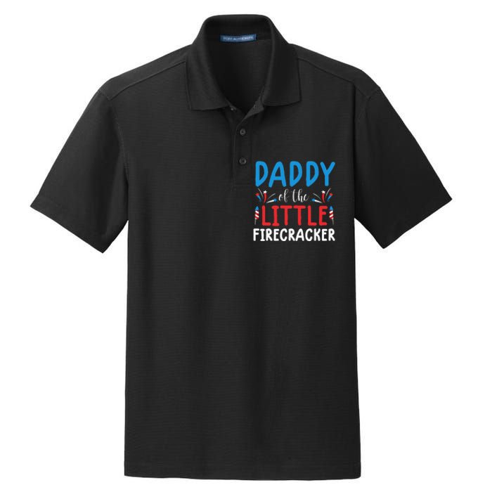 funny 4th of july for daddy little firecracker Dry Zone Grid Polo