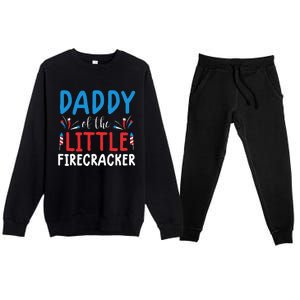 funny 4th of july for daddy little firecracker Premium Crewneck Sweatsuit Set