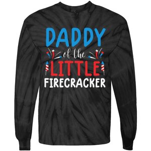 funny 4th of july for daddy little firecracker Tie-Dye Long Sleeve Shirt