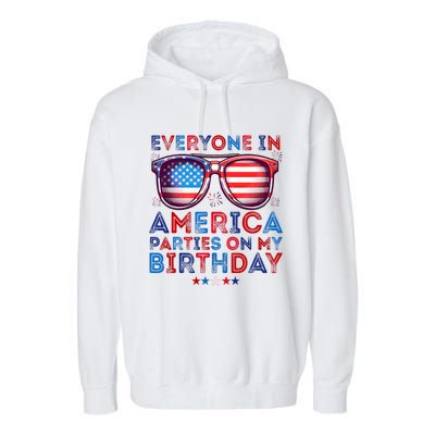 Funny 4th Of July Birthday Independence Day Garment-Dyed Fleece Hoodie