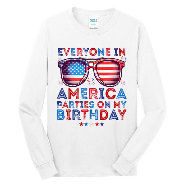 Funny 4th Of July Birthday Independence Day Tall Long Sleeve T-Shirt