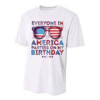 Funny 4th Of July Birthday Independence Day Performance Sprint T-Shirt