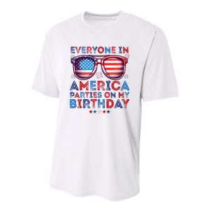 Funny 4th Of July Birthday Independence Day Youth Performance Sprint T-Shirt