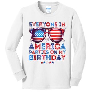 Funny 4th Of July Birthday Independence Day Kids Long Sleeve Shirt