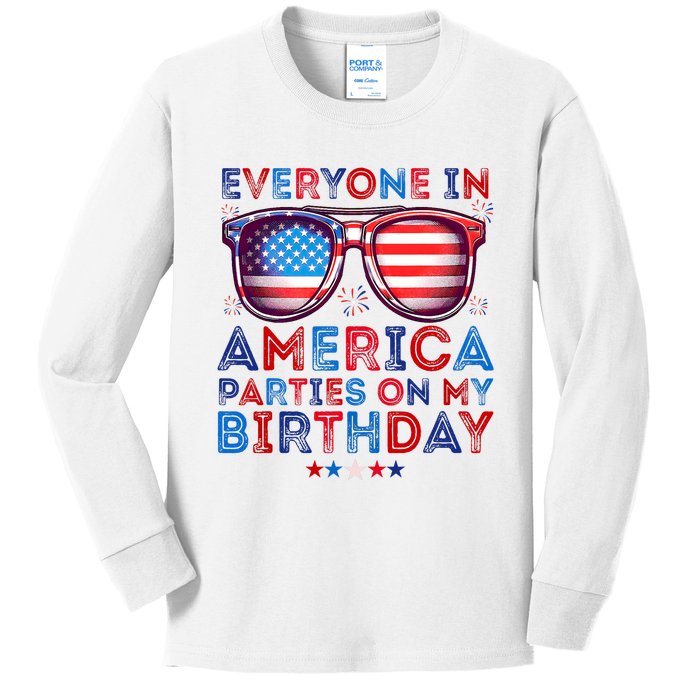 Funny 4th Of July Birthday Independence Day Kids Long Sleeve Shirt