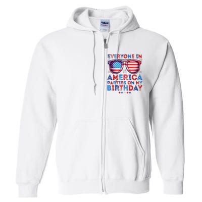 Funny 4th Of July Birthday Independence Day Full Zip Hoodie