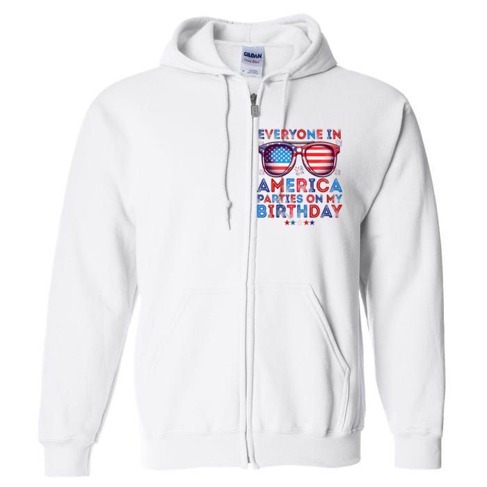 Funny 4th Of July Birthday Independence Day Full Zip Hoodie