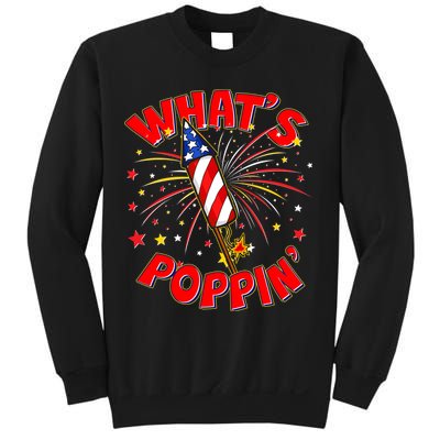 Funny 4th Of July What's Poppin Fireworks Rocket Sweatshirt