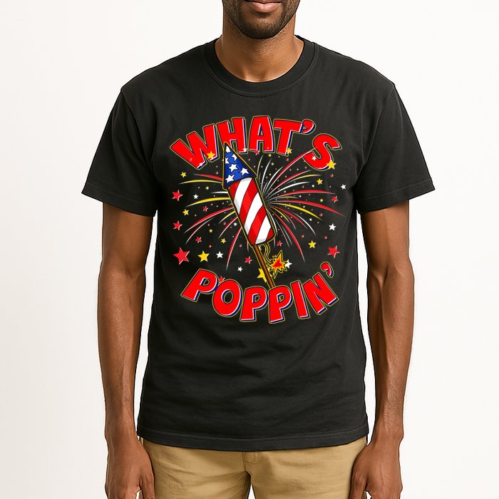 Funny 4th Of July What's Poppin Fireworks Rocket Tall T-Shirt