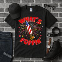 Funny 4th Of July What's Poppin Fireworks Rocket Tall T-Shirt