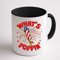 Funny 4th Of July What's Poppin Fireworks Rocket Mug