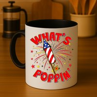 Funny 4th Of July What's Poppin Fireworks Rocket Mug