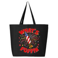 Funny 4th Of July What's Poppin Fireworks Rocket 25L Jumbo Tote