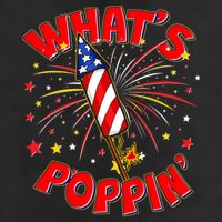 Funny 4th Of July What's Poppin Fireworks Rocket 25L Jumbo Tote