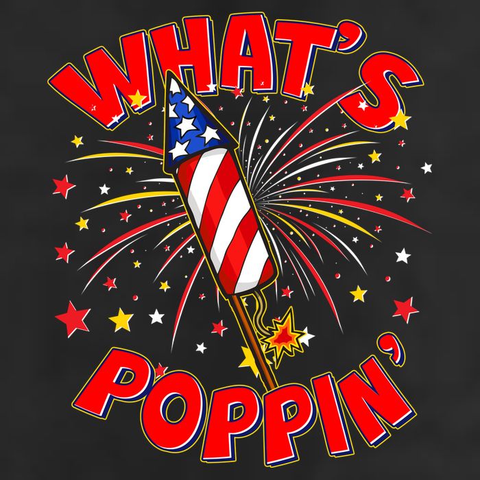 Funny 4th Of July What's Poppin Fireworks Rocket 25L Jumbo Tote