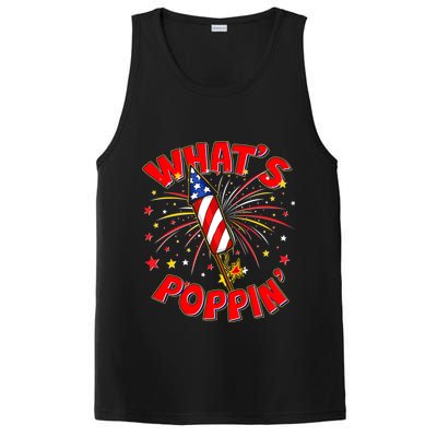 Funny 4th Of July What's Poppin Fireworks Rocket PosiCharge Competitor Tank