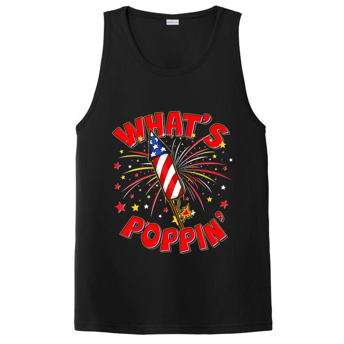 Funny 4th Of July What's Poppin Fireworks Rocket PosiCharge Competitor Tank