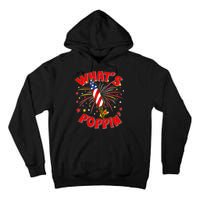 Funny 4th Of July What's Poppin Fireworks Rocket Tall Hoodie